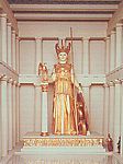 Pheidias.  Athena kuju Parthenonis. Pheidias oli ka templi muude skulptuurkaunistuste autor. Rekonstruktsioon.