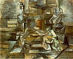 Georges Braque. Kala ja pudelid. 1910.