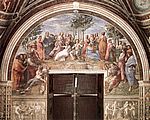 Raffael. Parnass. 1509-1510. Stanza della Segnatura Vatikanis.